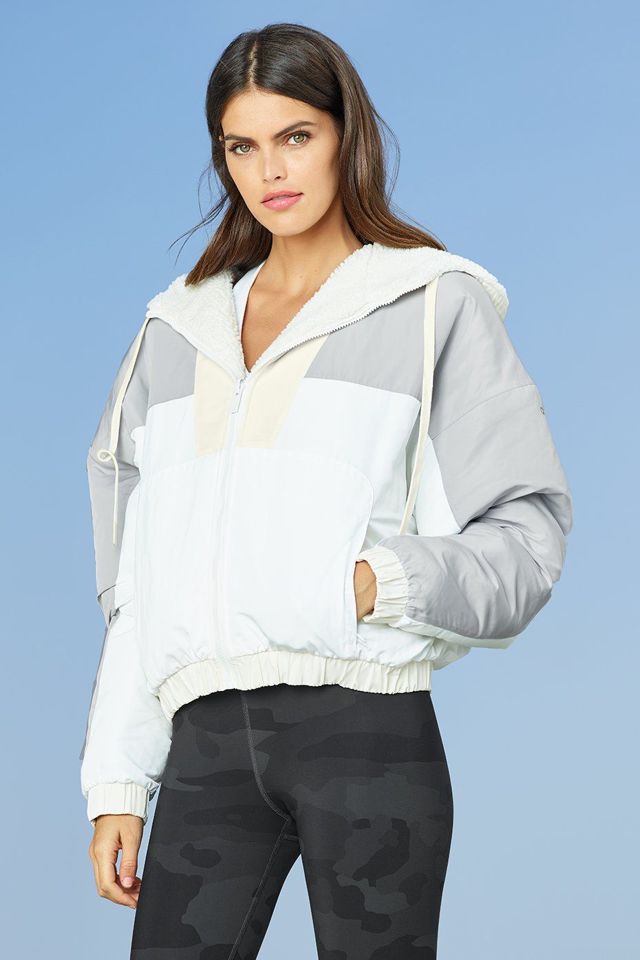 Duality Reversible Sherpa Jacket - Pristine/White/Dove Grey sold by Alo Yoga product image thumbnail 16