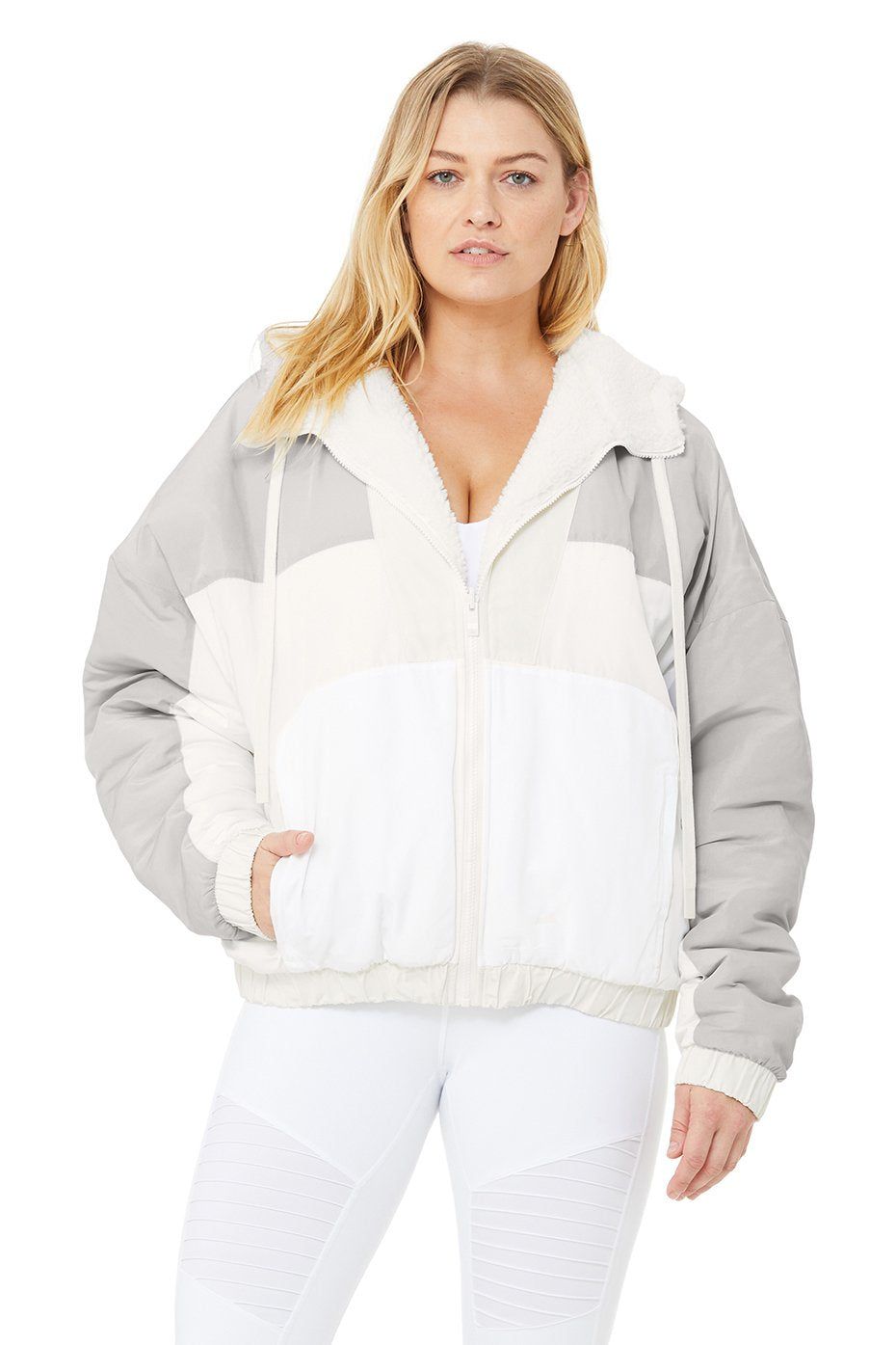 Duality Reversible Sherpa Jacket - Pristine/White/Dove Grey sold by Alo Yoga product image thumbnail 8