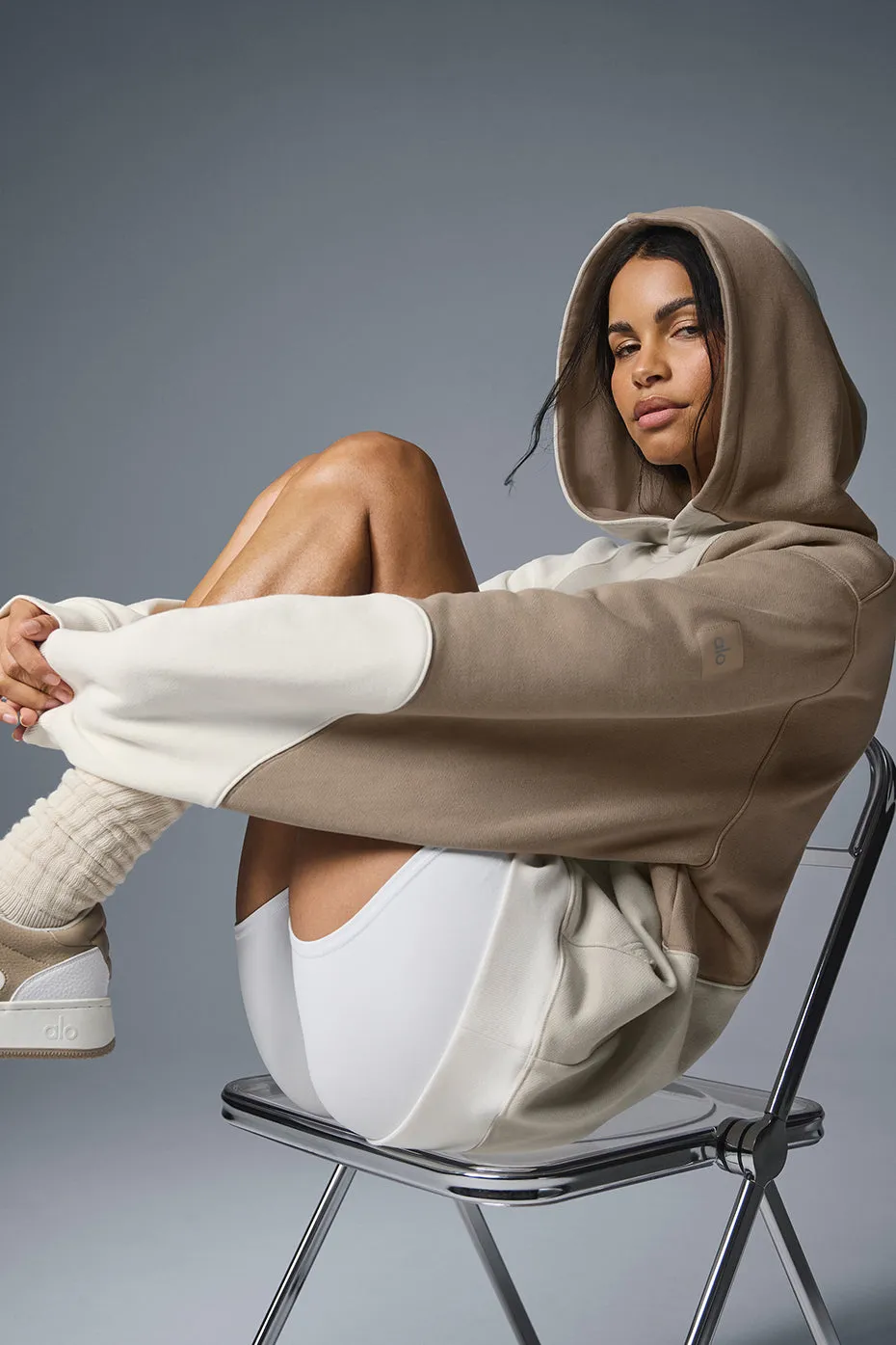 Make Waves Hoodie - Ivory/Bone/Gravel sold by Alo Yoga product image thumbnail 5