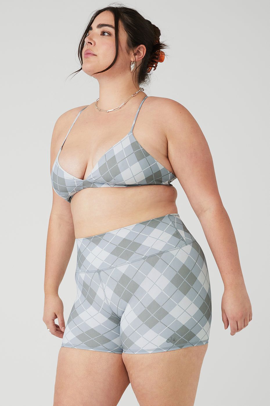 Vapor Argyle Splendor Bra - Gravel/Titanium sold by Alo Yoga product image thumbnail 7