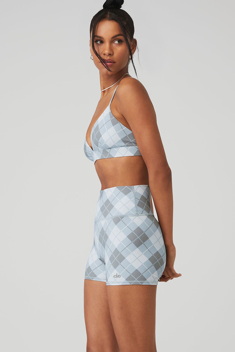 Vapor Argyle Splendor Bra - Gravel/Titanium sold by Alo Yoga product image thumbnail 3