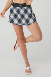 Argyle Match Point Tennis Skirt - Black/Anthracite sold by Alo Yoga