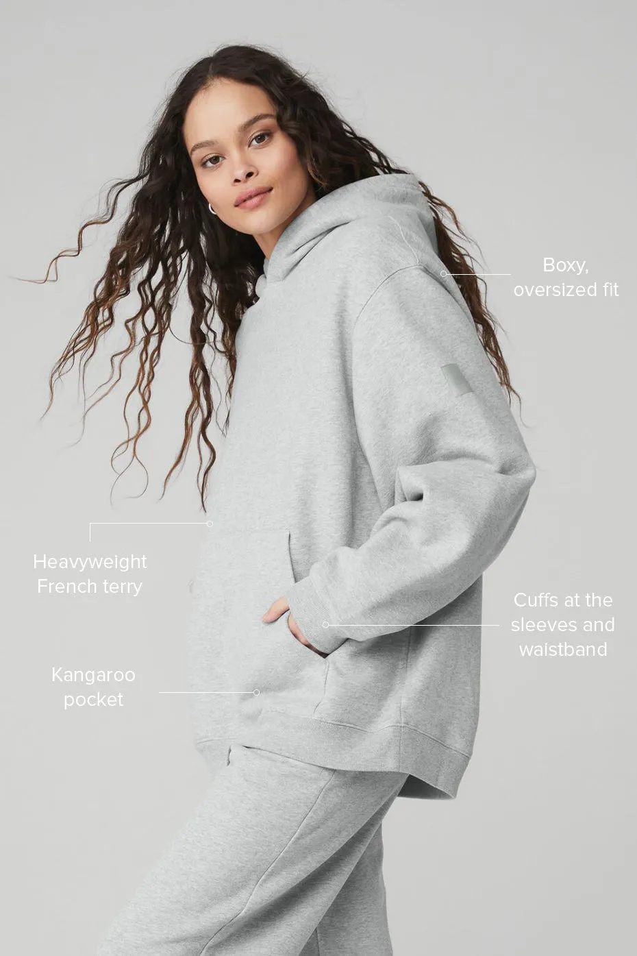 Renown Heavy Weight Hoodie - Athletic Heather Grey sold by Alo Yoga product image thumbnail 2