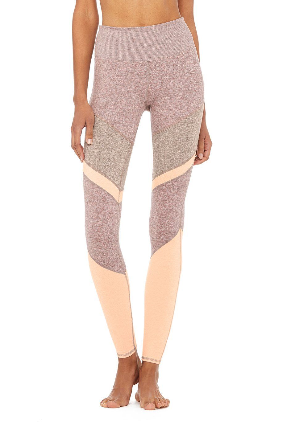 High-Waist Alosoft Sheila Legging - Smoky Quartz Heather/Gravel Heather/Nectar Heather sold by Alo Yoga