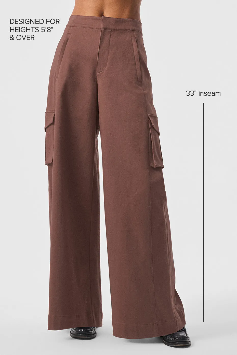 Show Off Cargo Wide Leg Trouser - Chestnut sold by Alo Yoga product image thumbnail 2