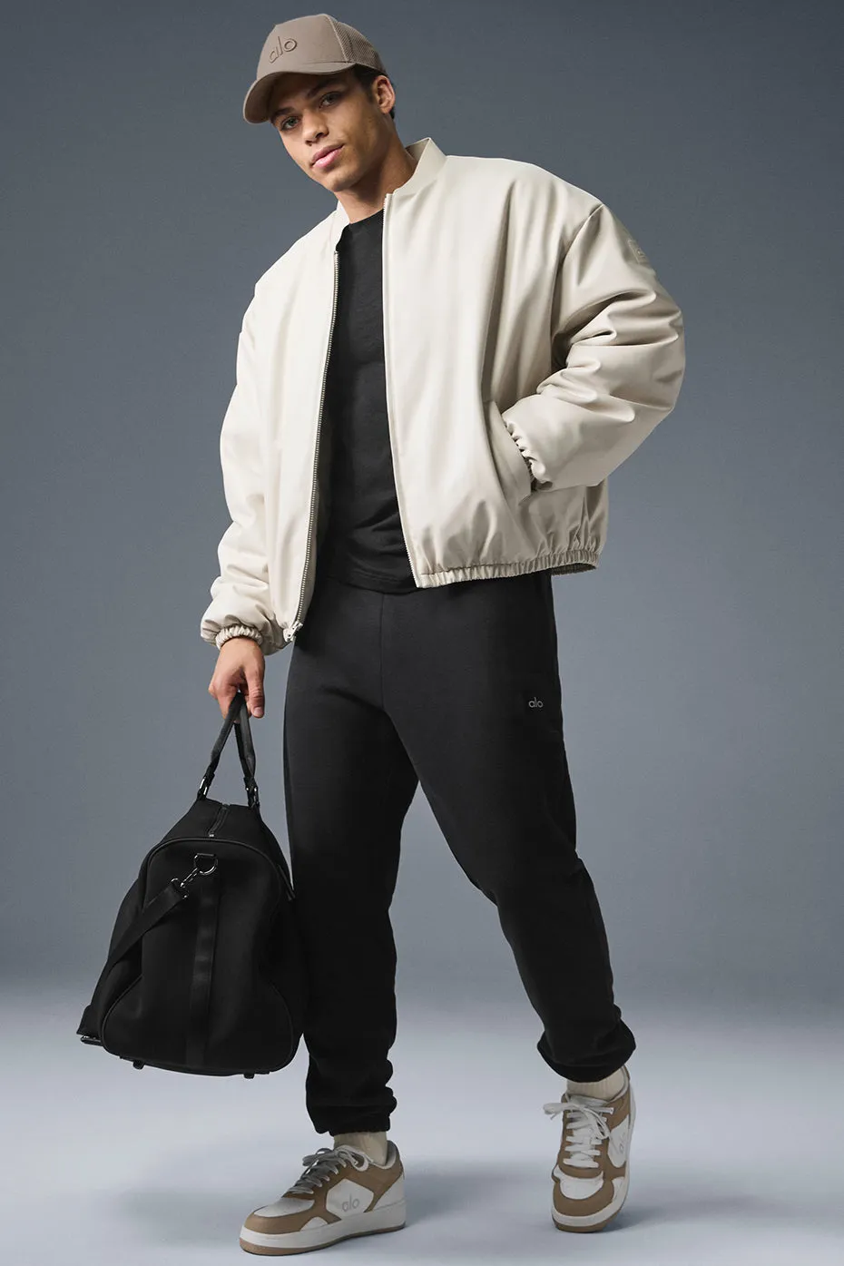 Faux Leather Premier Bomber - Bone sold by Alo Yoga product image thumbnail 5