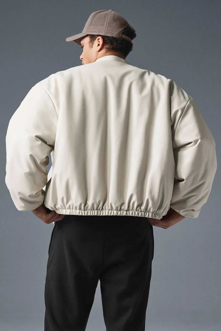 Faux Leather Premier Bomber - Bone sold by Alo Yoga product image thumbnail 2