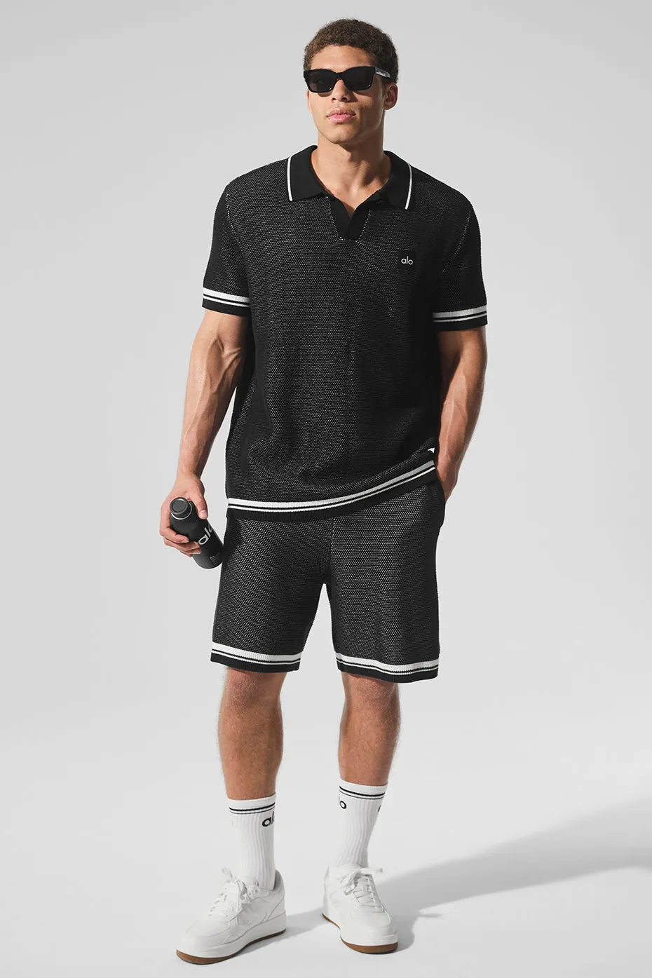 7" Sports Club Sweater Knit Basketball Short - Black sold by Alo Yoga