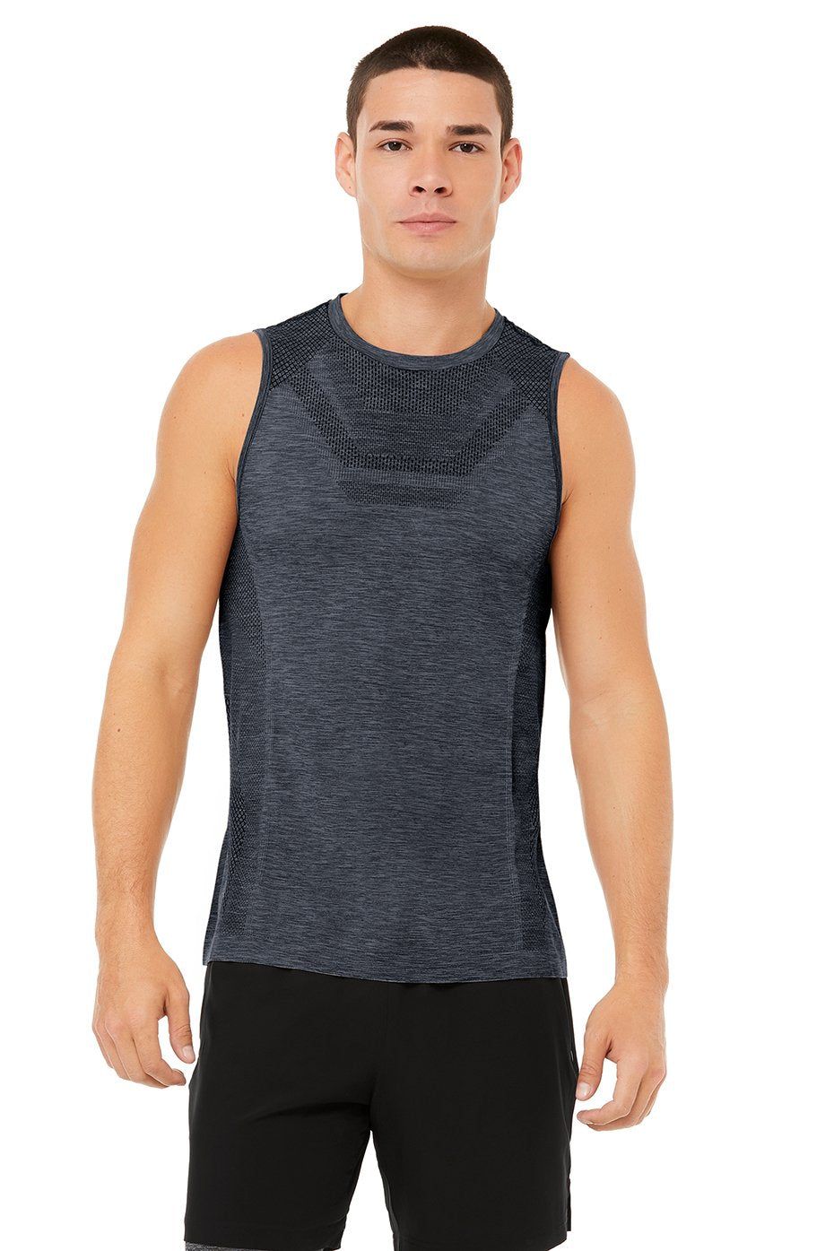 Amplify Seamless Muscle Tank - Dark Navy Heather sold by Alo Yoga