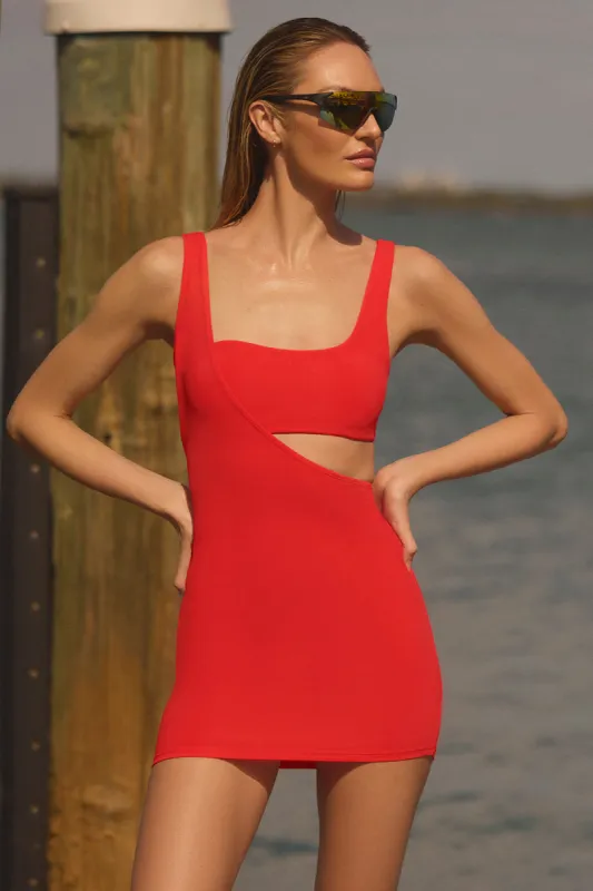 Asymmetric Soleil Dress - Red Hot Summer sold by Alo Yoga