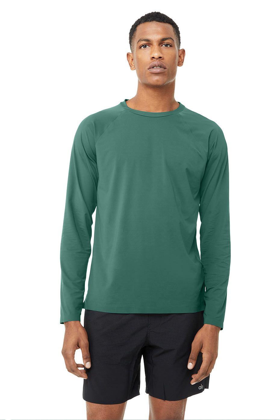 Idol Long Sleeve Performance Tee - Dark Ivy sold by Alo Yoga