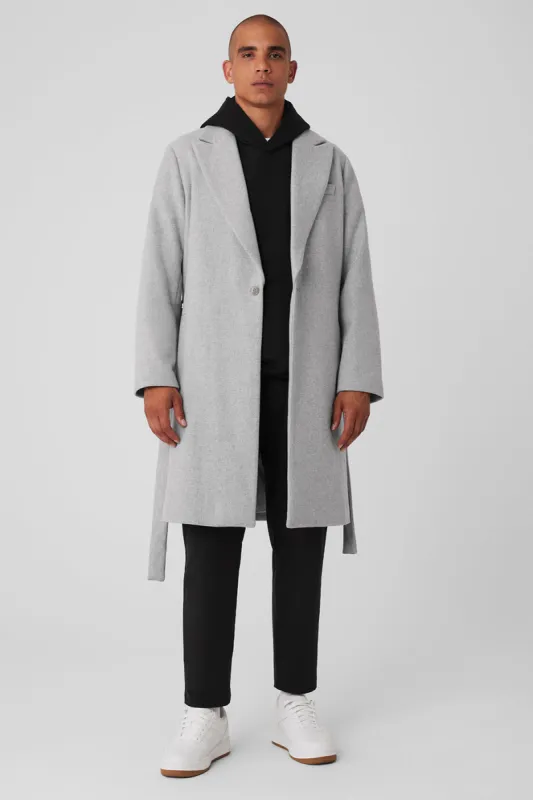 Wool Gameday Overcoat - Athletic Heather Grey sold by Alo Yoga
