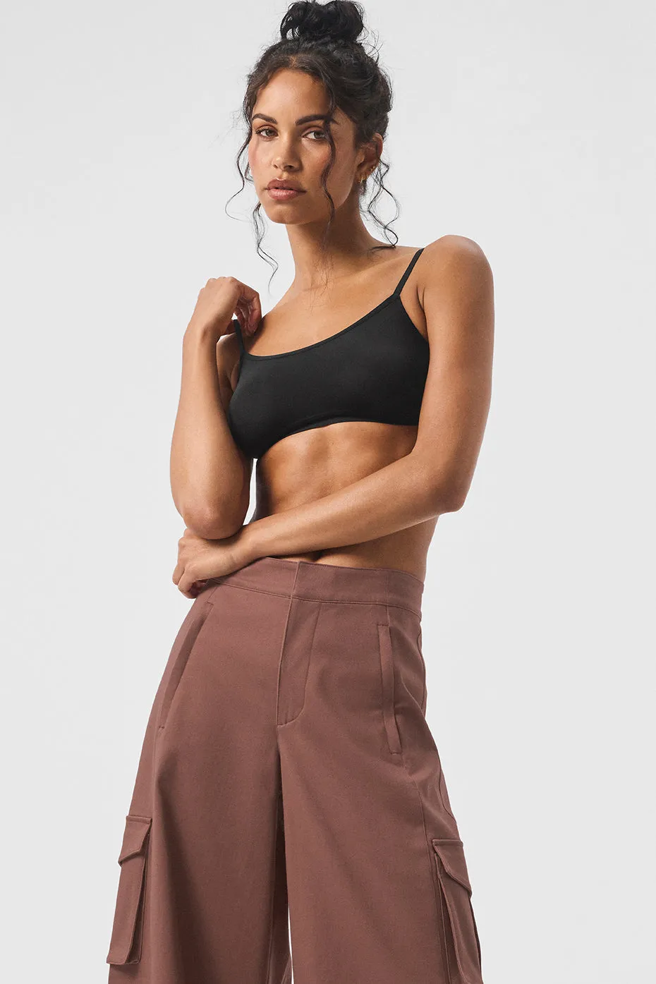 Sheer Glow Bra - Black sold by Alo Yoga