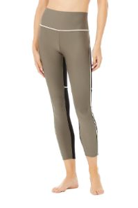 7/8 High-Waist Element Legging - Olive Branch/Black sold by Alo Yoga