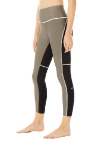 7/8 High-Waist Element Legging - Olive Branch/Black sold by Alo Yoga