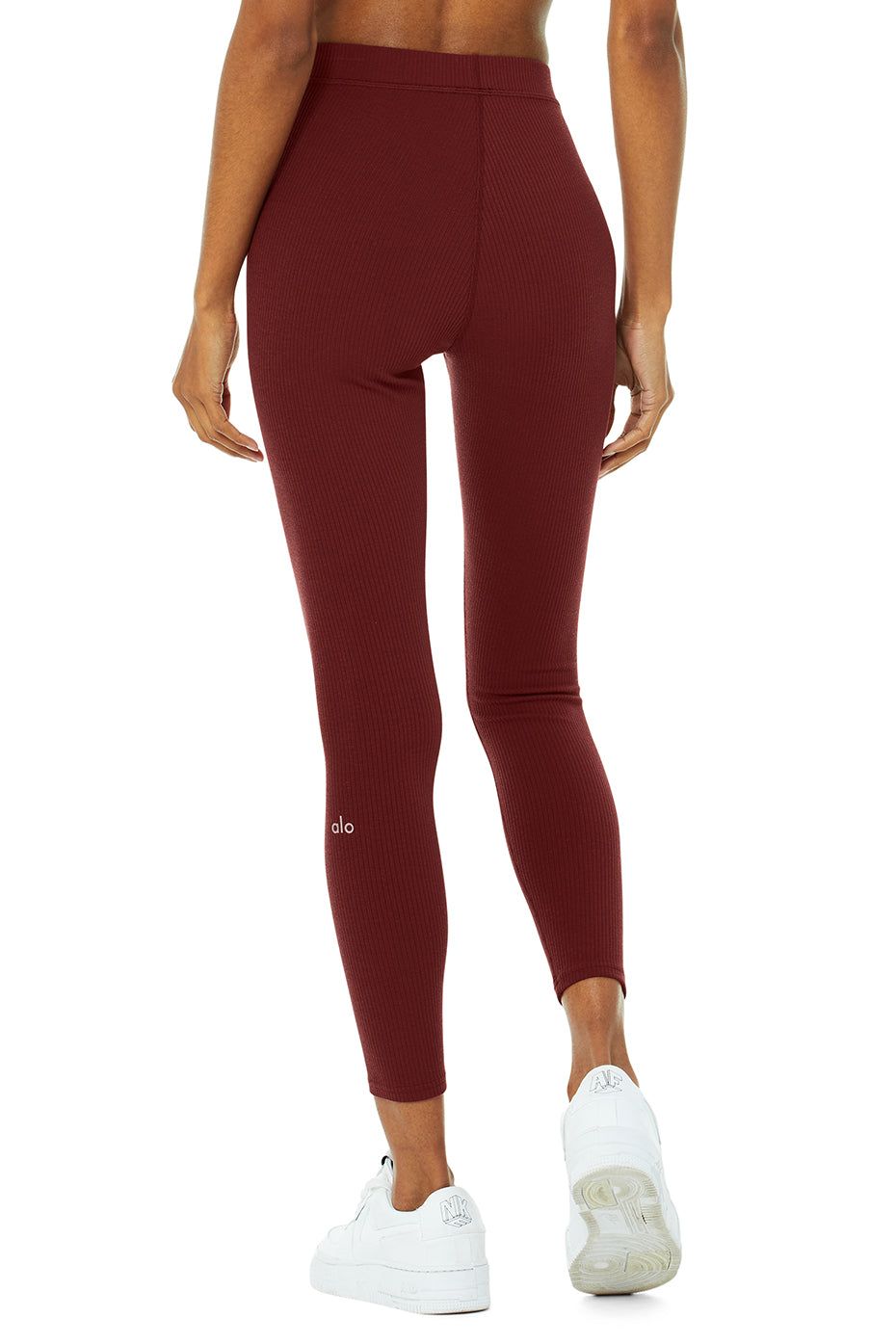 Ribbed High-Waist 7/8 Blissful Legging - Cranberry sold by Alo Yoga product image thumbnail 2