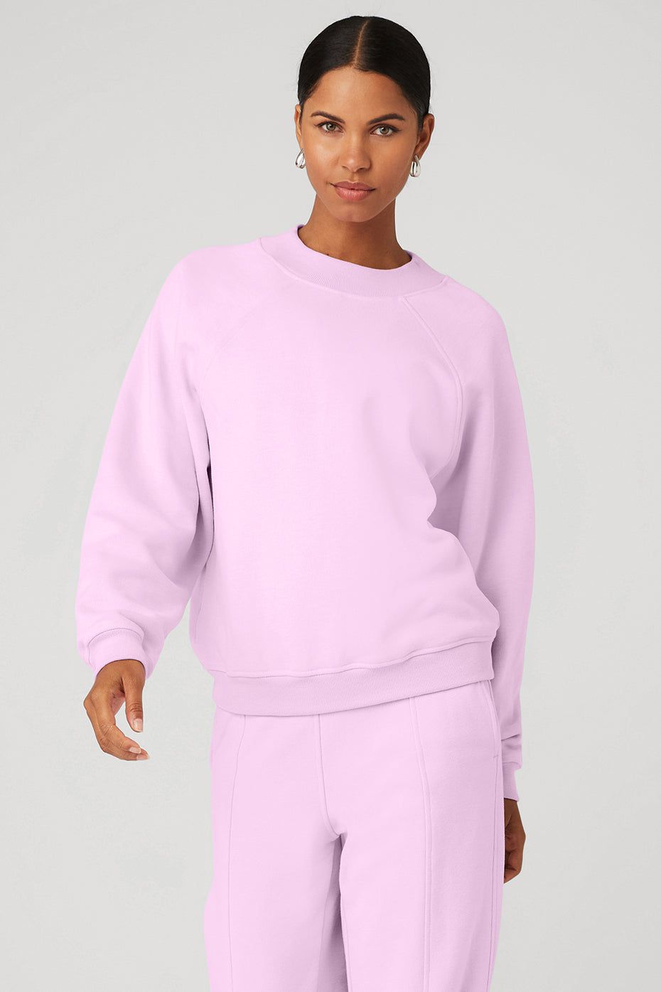 Heavy Weight Free Time Crew Neck Pullover - Sugarplum Pink sold by Alo Yoga
