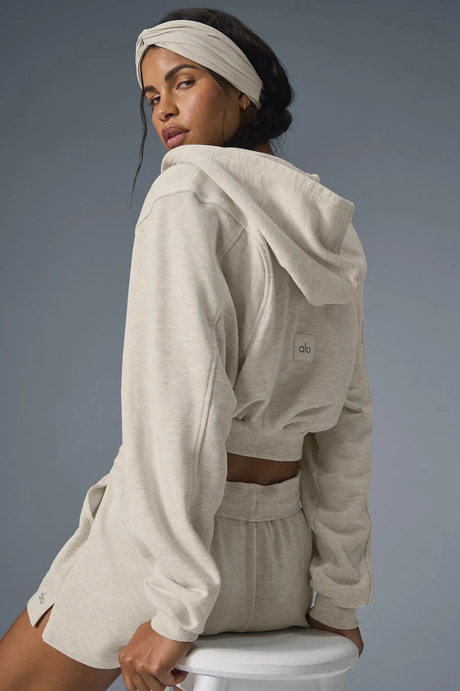 Sweet Escape Zip Up Hoodie - Oatmeal Heather sold by Alo Yoga product image thumbnail 3