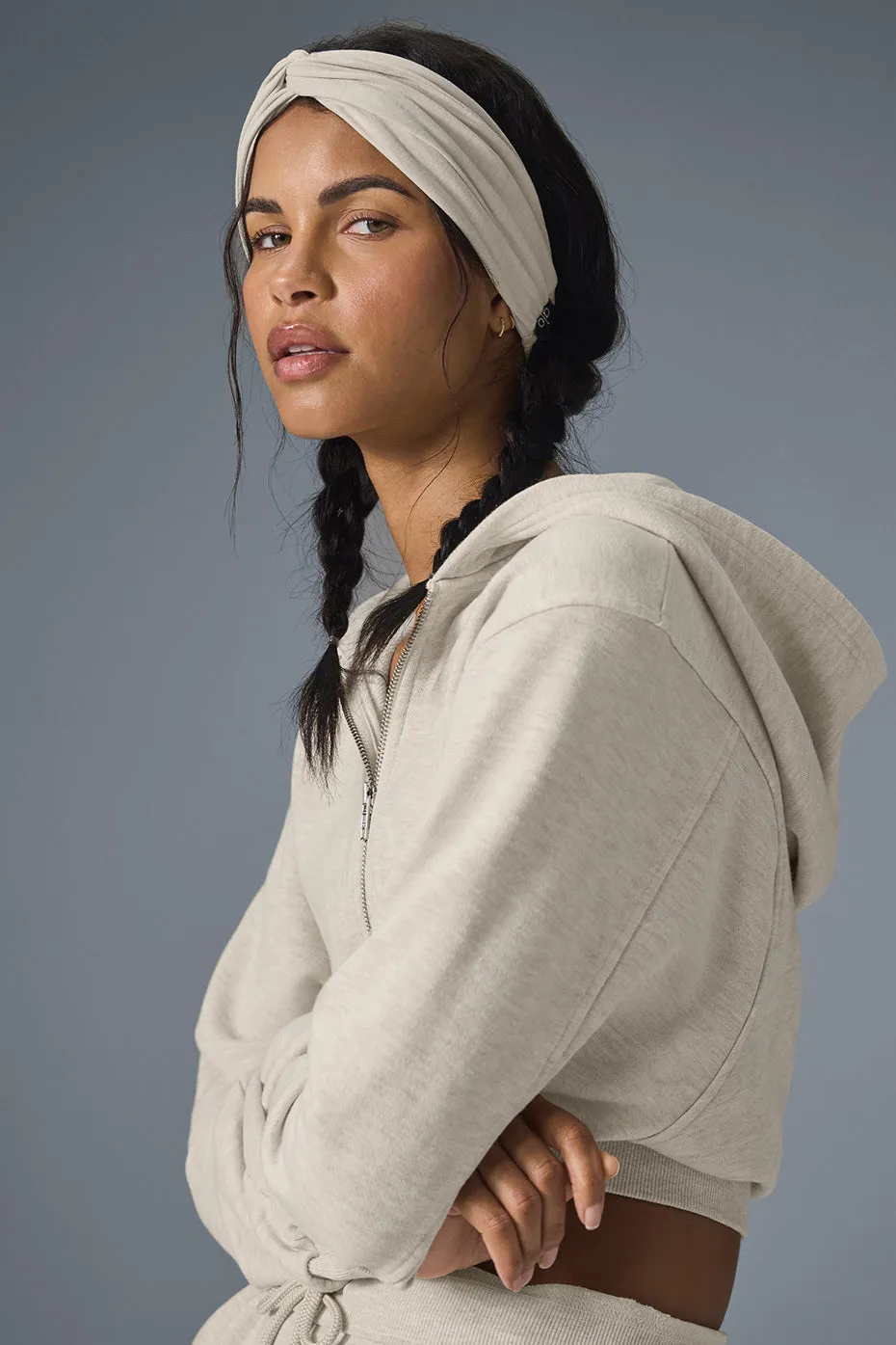 Sweet Escape Zip Up Hoodie - Oatmeal Heather sold by Alo Yoga product image thumbnail 4