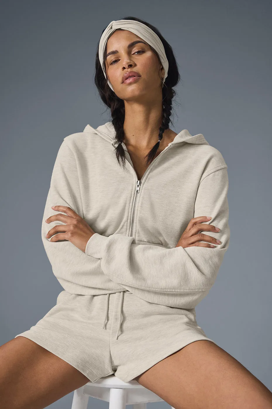 Sweet Escape Zip Up Hoodie - Oatmeal Heather sold by Alo Yoga product image thumbnail 2