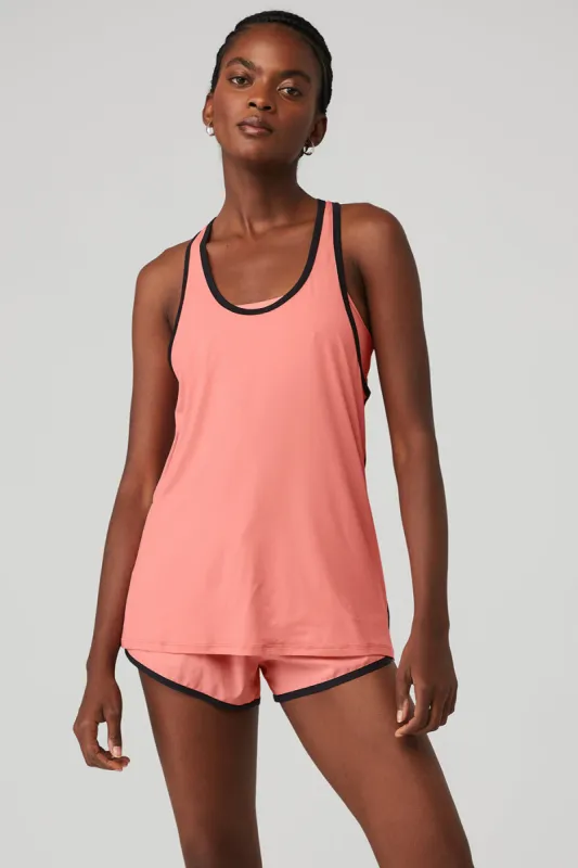 Ivy League Tank - Strawberry Lemonade/Black sold by Alo Yoga
