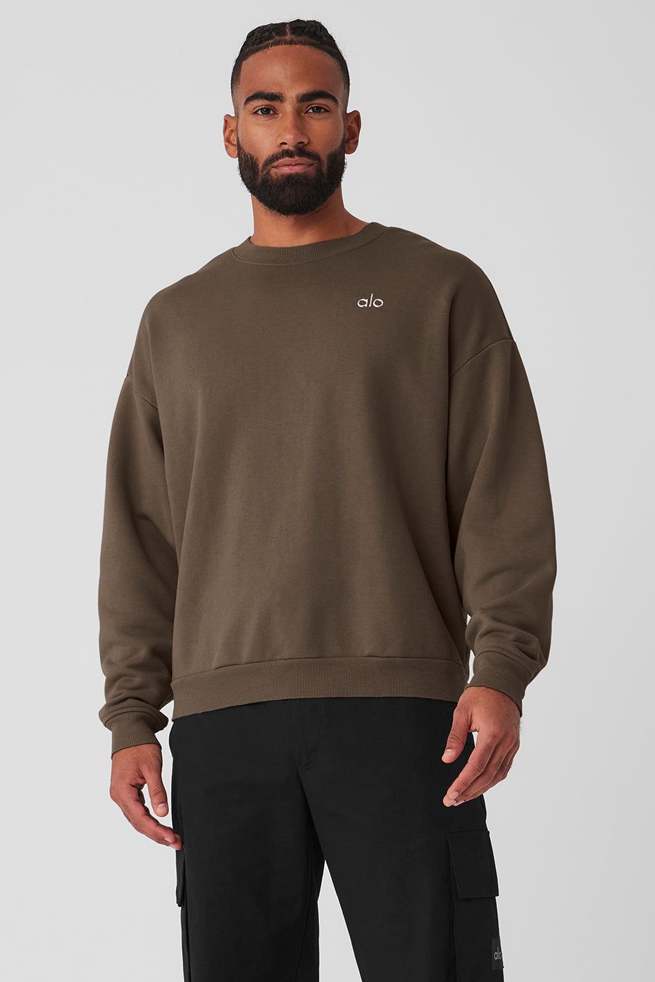 Accolade Crew Neck Pullover - Olive Tree sold by Alo Yoga