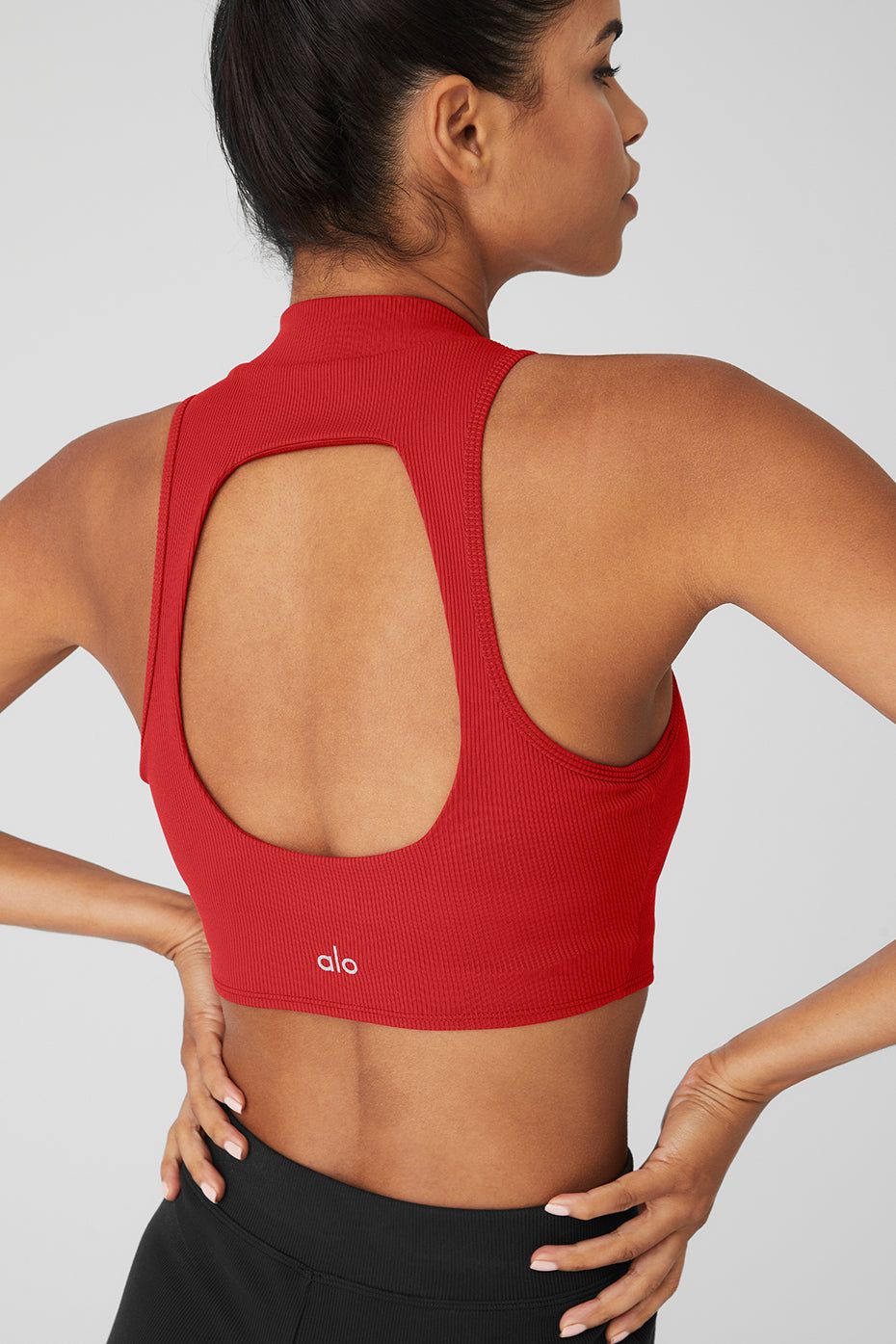 Goddess Rib Cropped Dynamite Tank - Classic Red sold by Alo Yoga product image thumbnail 5