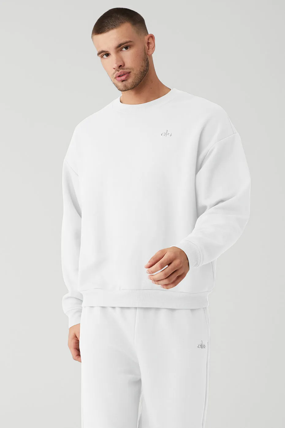 Accolade Crew Neck Pullover - White sold by Alo Yoga