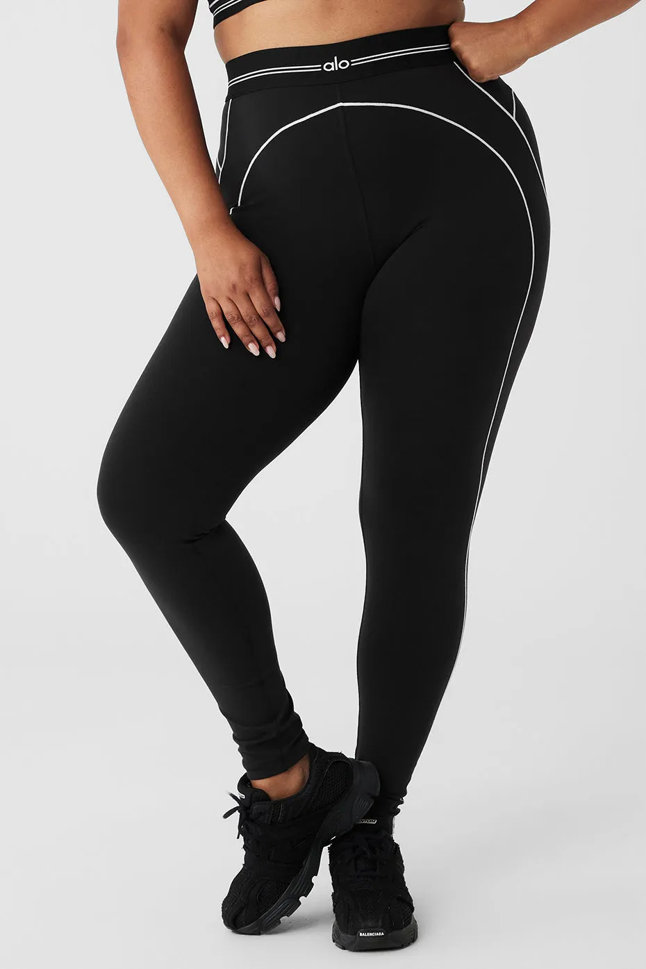 Airbrush High-Waist Heart Throb Legging - Black/White sold by Alo Yoga product image thumbnail 5