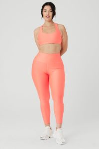 Airlift Advantage Racerback Bra & 7/8 High-Waist Airlift Legging Set - Candy Orange sold by Alo Yoga