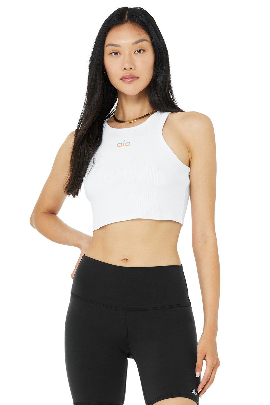 Pride Aspire Tank - White sold by Alo Yoga