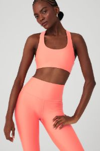Airlift Advantage Racerback Bra & 7/8 High-Waist Airlift Legging Set - Candy Orange sold by Alo Yoga