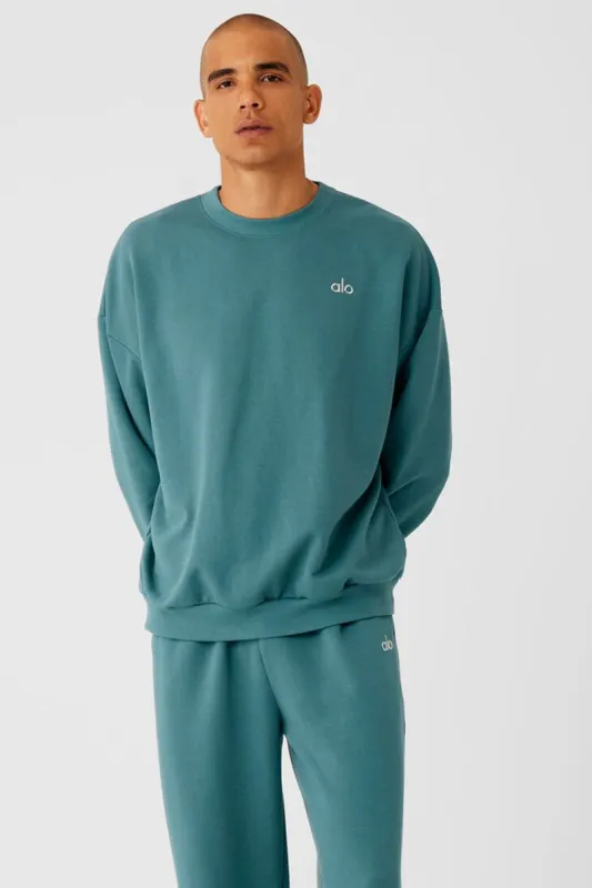 Accolade Crew Neck Pullover - Teal Agate sold by Alo Yoga