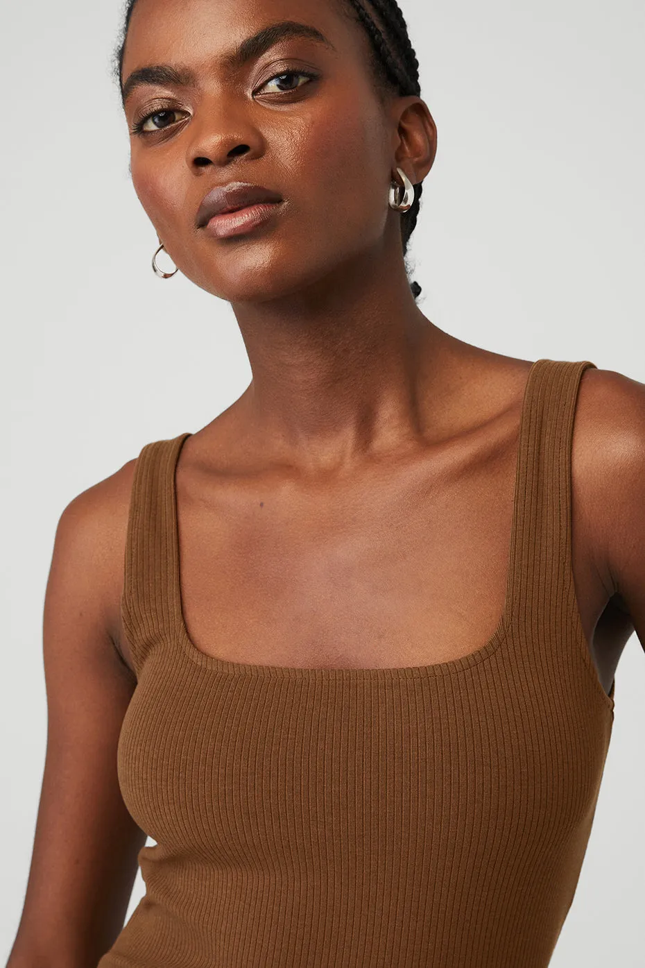 Ribbed Minimalist Tank - Cinnamon Brown sold by Alo Yoga product image thumbnail 4