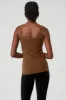 Ribbed Minimalist Tank - Cinnamon Brown sold by Alo Yoga