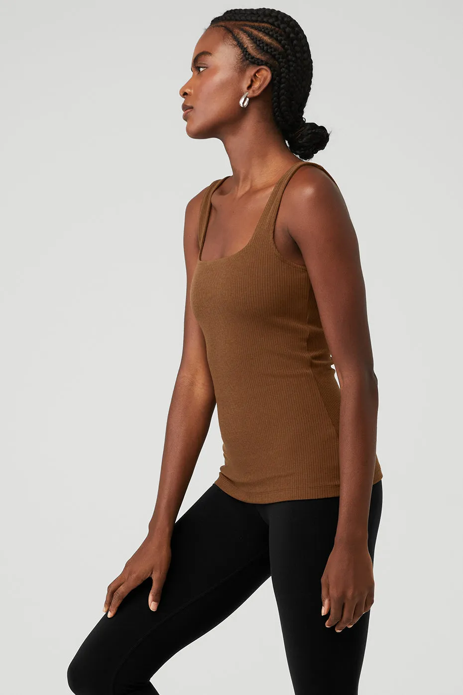 Ribbed Minimalist Tank - Cinnamon Brown sold by Alo Yoga product image thumbnail 3