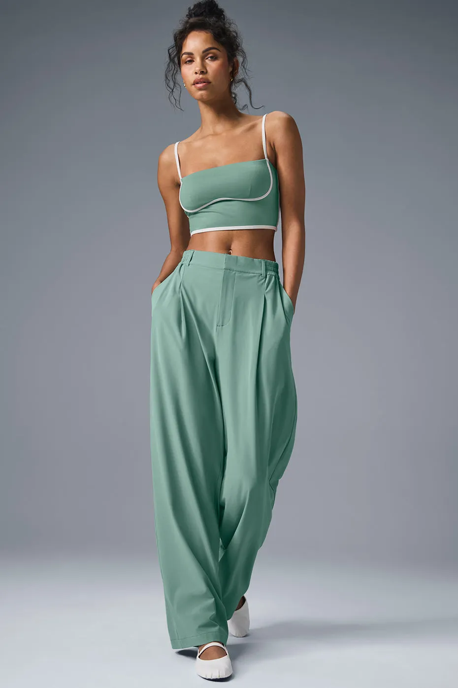 High-Waist Pursuit Trouser (Long) - Botanical Green sold by Alo Yoga