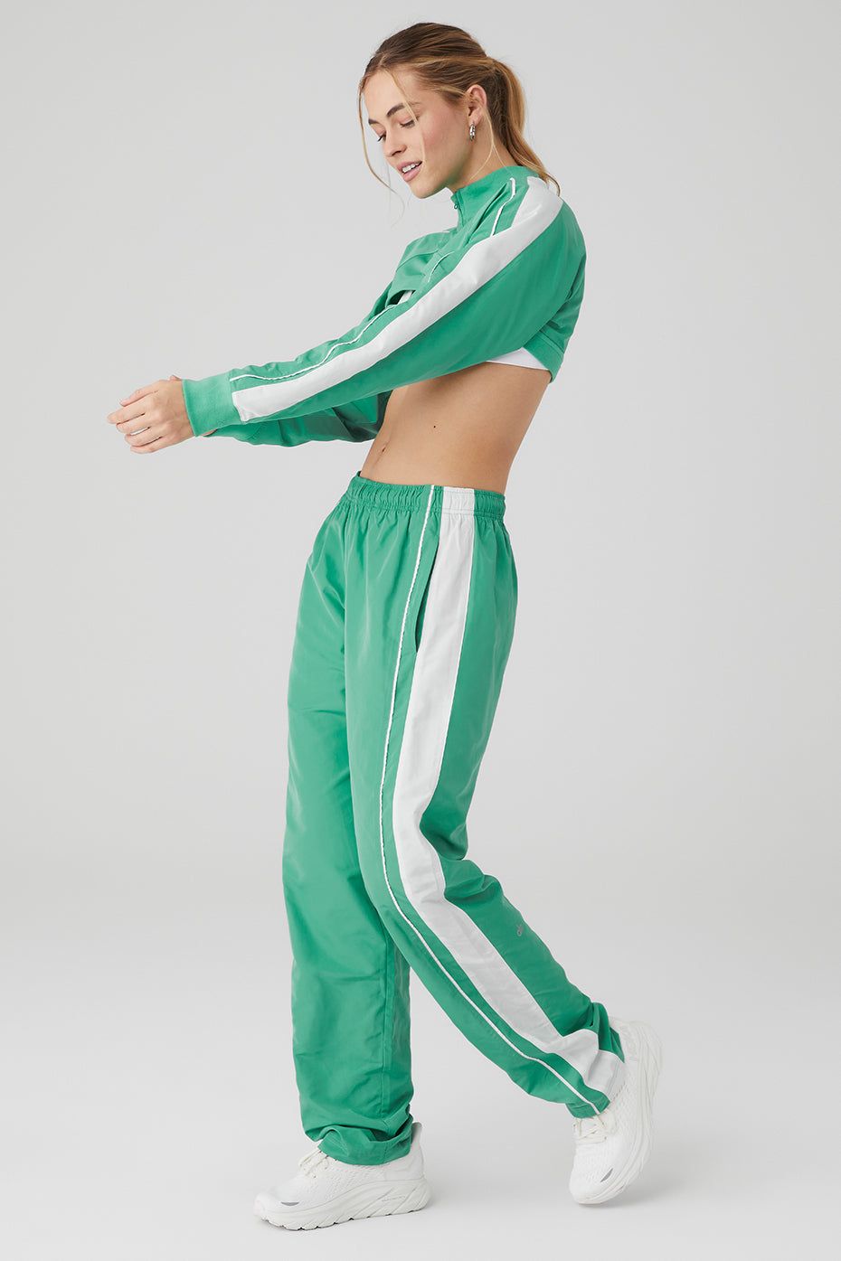 Racetrack Shrug & Racetrack Pant Set - Lettuce/White sold by Alo Yoga product image thumbnail 3