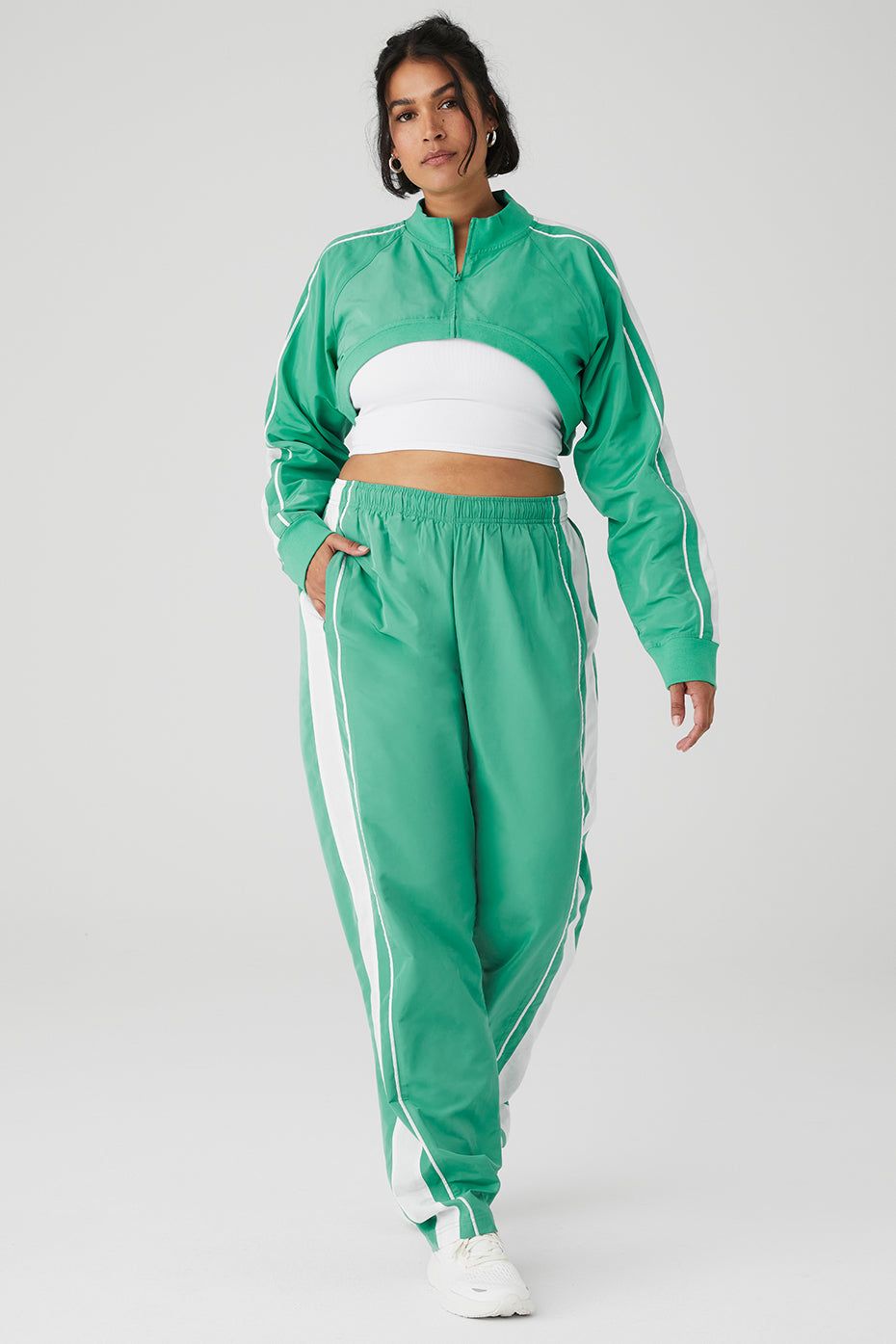 Racetrack Shrug & Racetrack Pant Set - Lettuce/White sold by Alo Yoga product image thumbnail 5