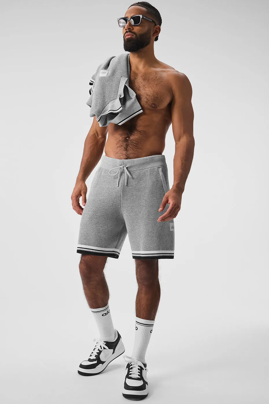 7" Sports Club Sweater Knit Basketball Short - Athletic Heather Grey sold by Alo Yoga product image thumbnail 5
