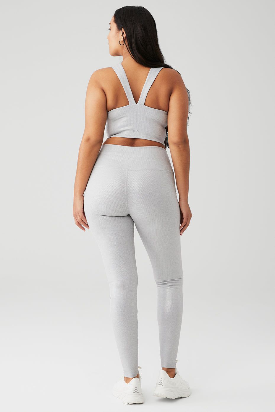 Alosoft Ribbed Shimmer Chic Bra Tank & Alosoft Ribbed High-Waist Shimmer Legging Set sold by Alo Yoga product image thumbnail 10