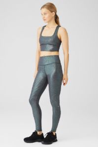Alosoft Ribbed Shimmer Chic Bra Tank & Alosoft Ribbed High-Waist Shimmer Legging Set sold by Alo Yoga