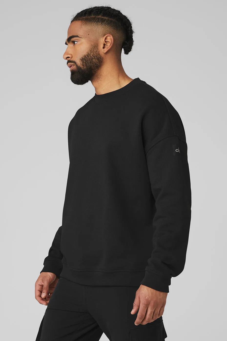 Renown Heavy Weight Crew Neck Pullover - Black sold by Alo Yoga product image thumbnail 2