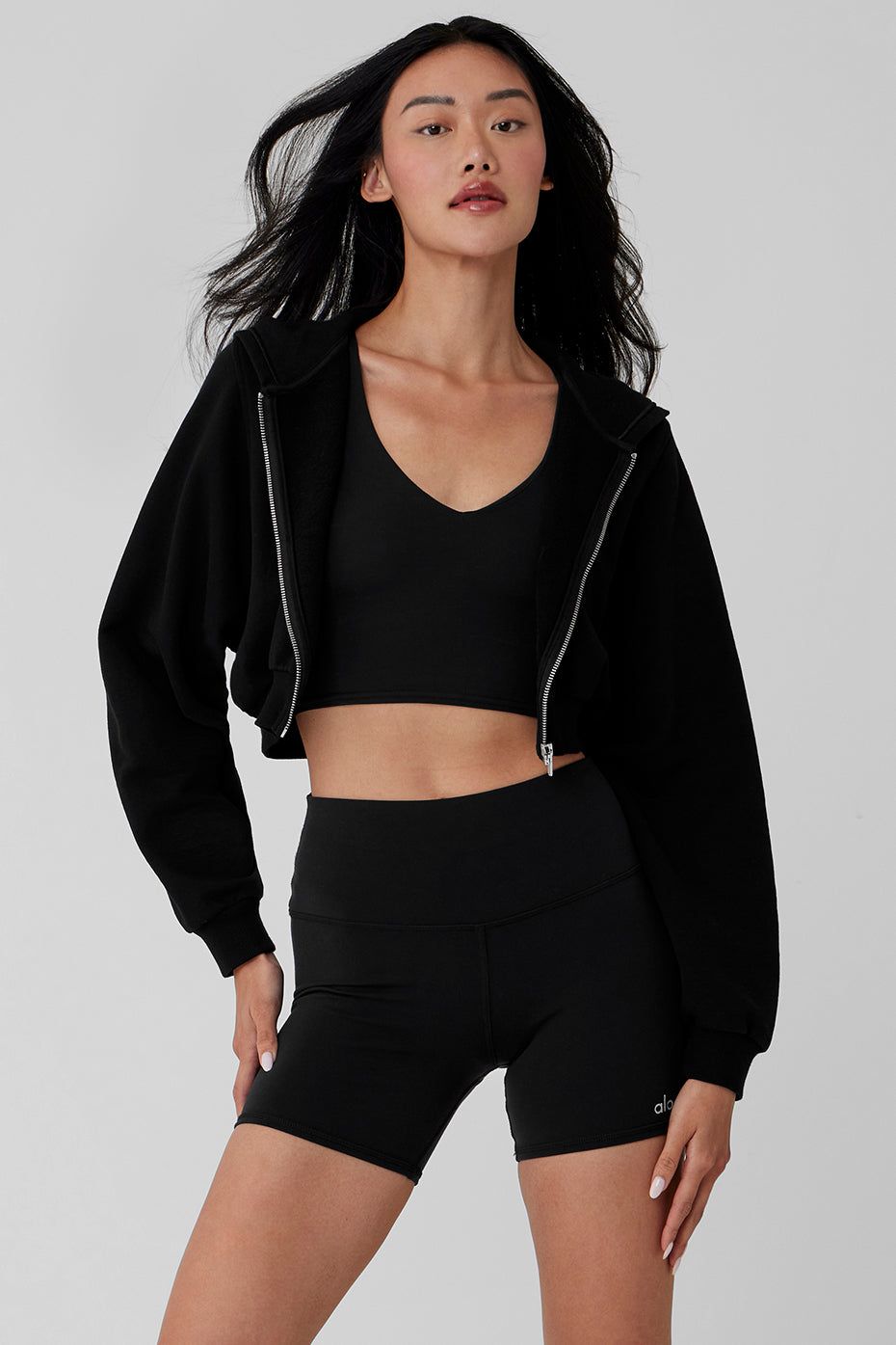 Breakaway Zip Up Hoodie - Black sold by Alo Yoga