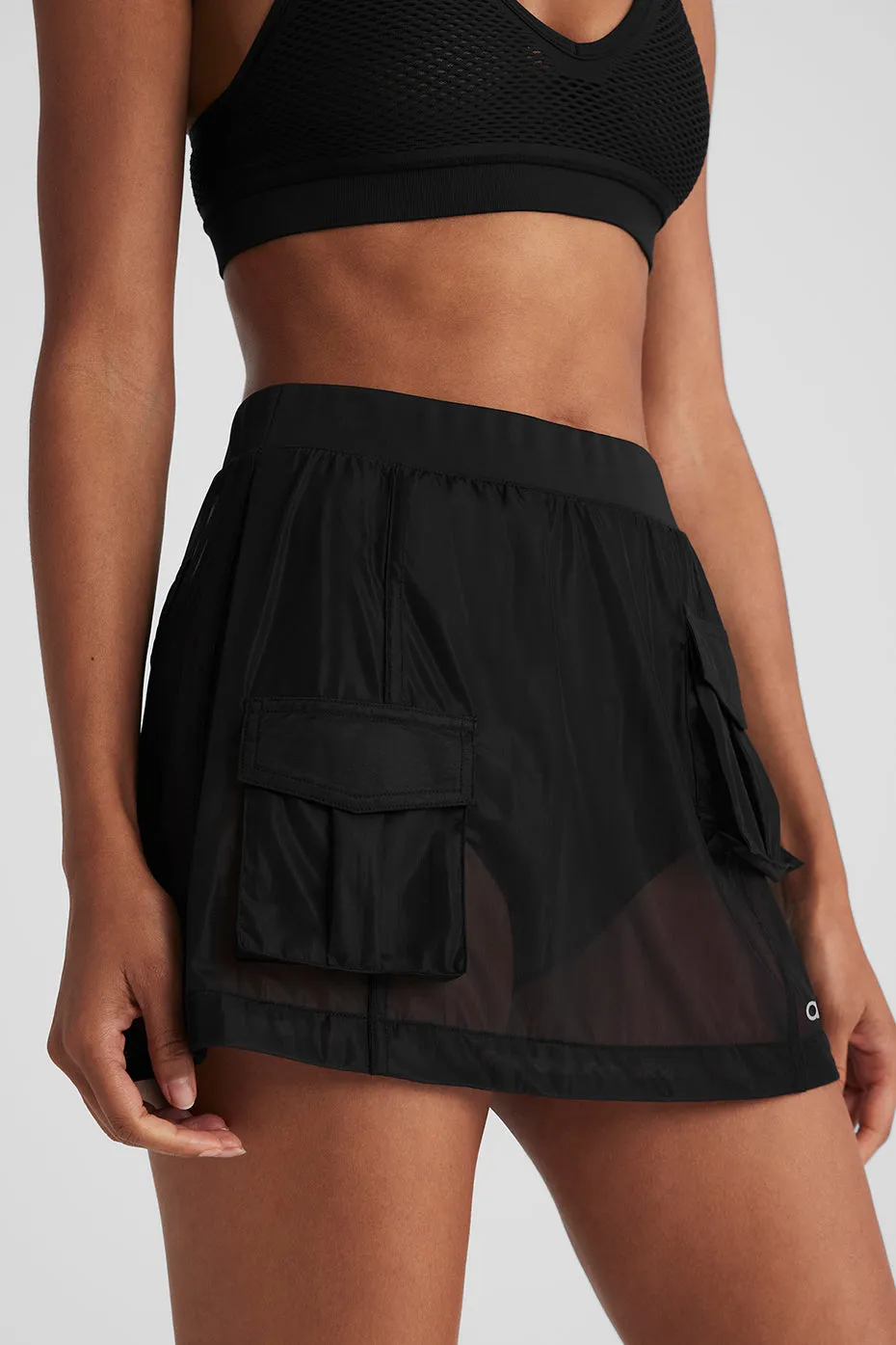 Sheer Effusion Cargo Skirt - Black sold by Alo Yoga product image thumbnail 5