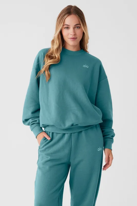 Accolade Crew Neck Pullover - Teal Agate sold by Alo Yoga