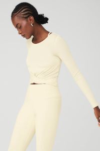 Cover Long Sleeve Top - French Vanilla sold by Alo Yoga