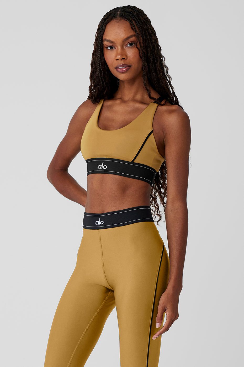Airlift Suit Up Bra - Golden Olive Branch/Black sold by Alo Yoga product image thumbnail 2