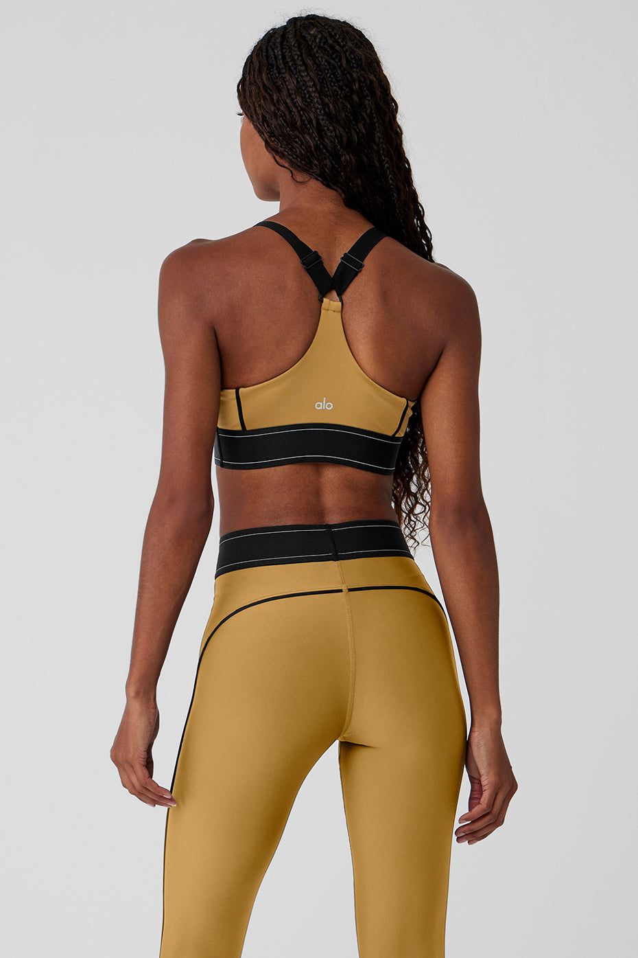 Airlift Suit Up Bra - Golden Olive Branch/Black sold by Alo Yoga product image thumbnail 4