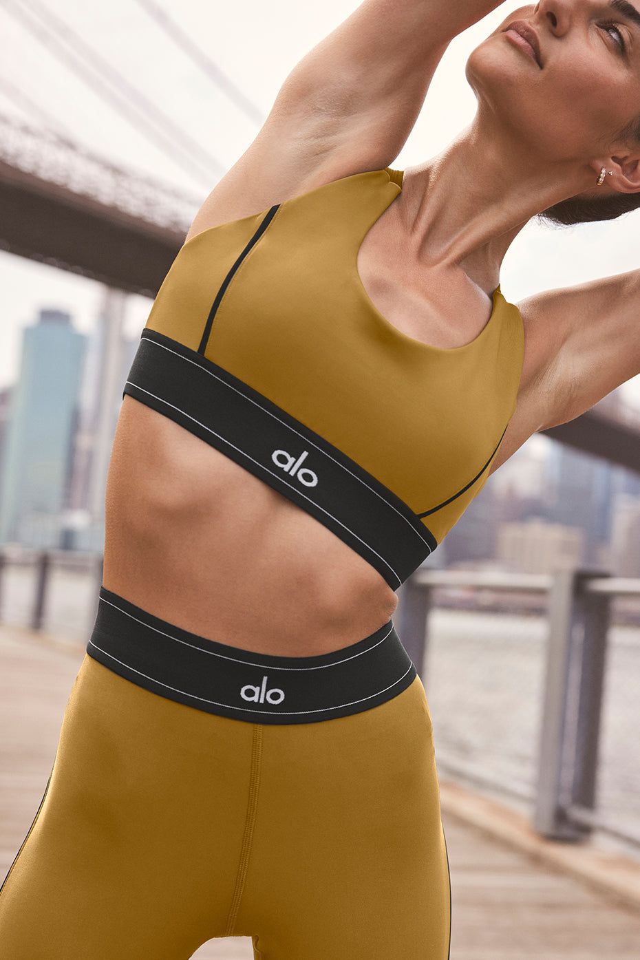 Airlift Suit Up Bra - Golden Olive Branch/Black sold by Alo Yoga product image thumbnail 5